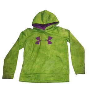 Under Armour Pullover Hoodie Long Sleeve Causal Logo Green Youth Size M B001